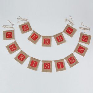 BURLAP CHRISTMAS BANNER Homespun style for your humble abode!